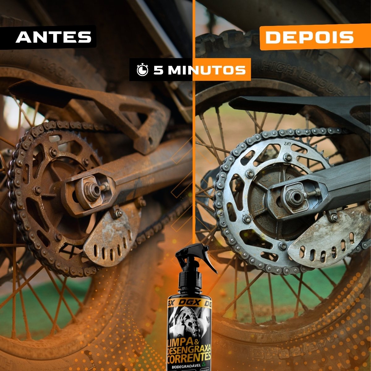 Kit 4x Desengraxante para Corrente de Moto DGX - Biodegradável